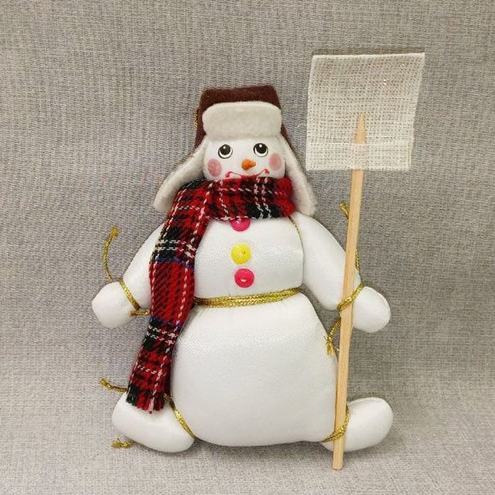 Ёлочная игрушка Снеговик с лопатой