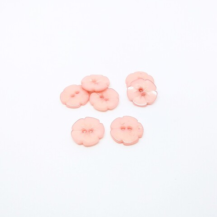 Пуговица №1176 "Цветок" ,  пластик, 15мм, цв.бл.розовый