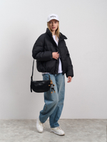 Пуховик женский демисезонный черный