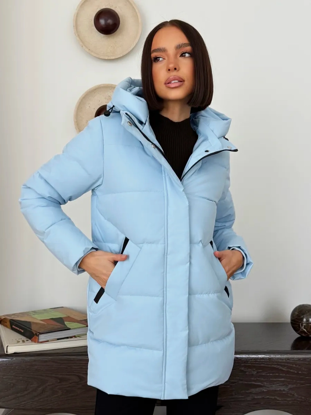 Куртка весенняя удлиненная со съемным капюшоном