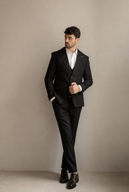 Мужской костюм тройка (темно-синий) С21