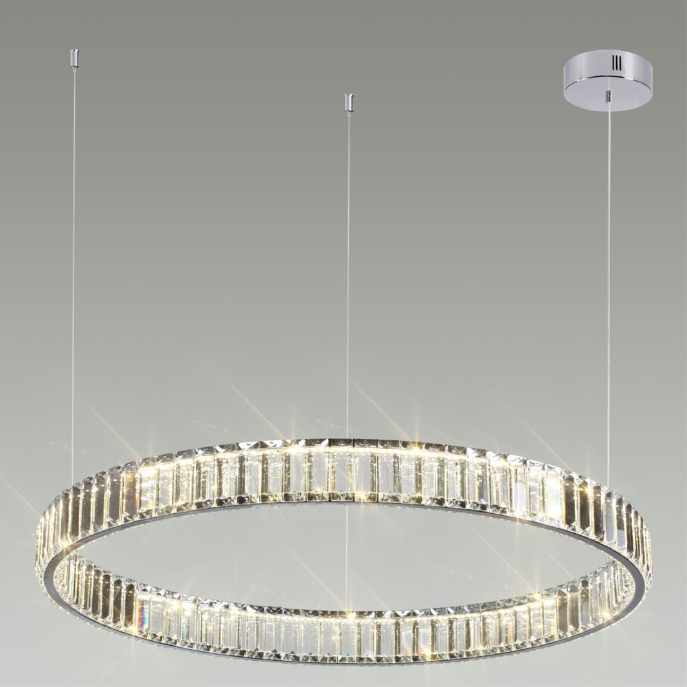 4930/45L L-VISION ODL24 609 хром/прозрачный металл/хрусталь Люстра LED 45W 4000K 5350Лм VEKIA