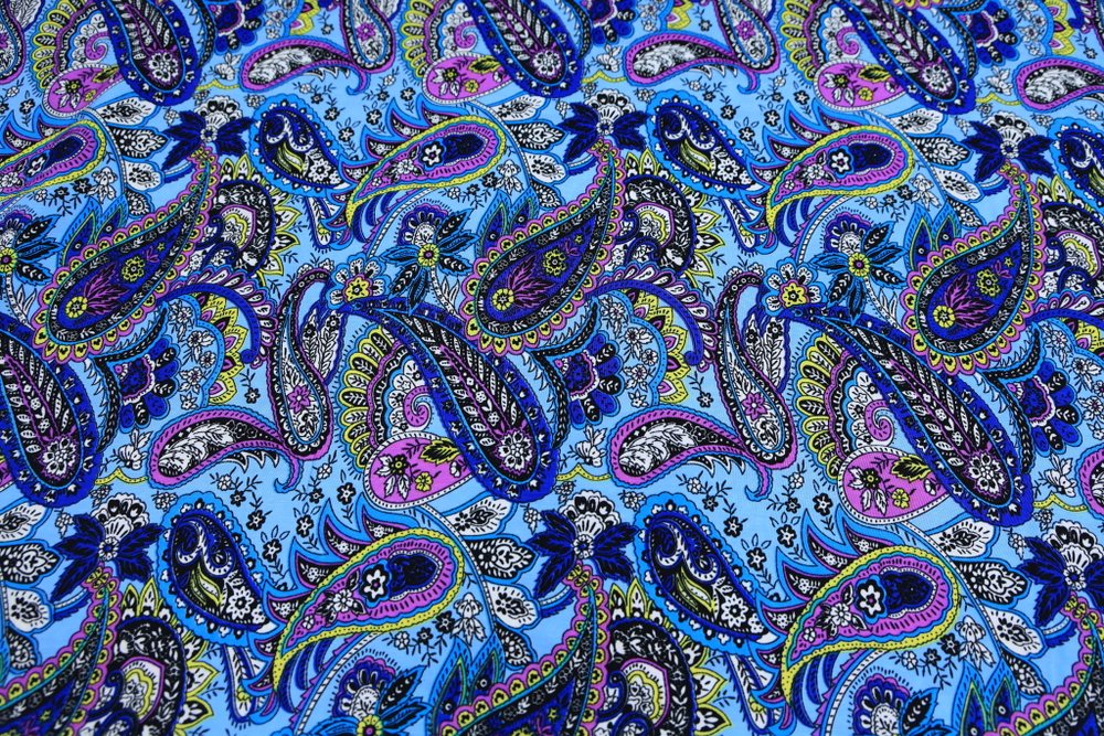 Вискоза голубая огурцы