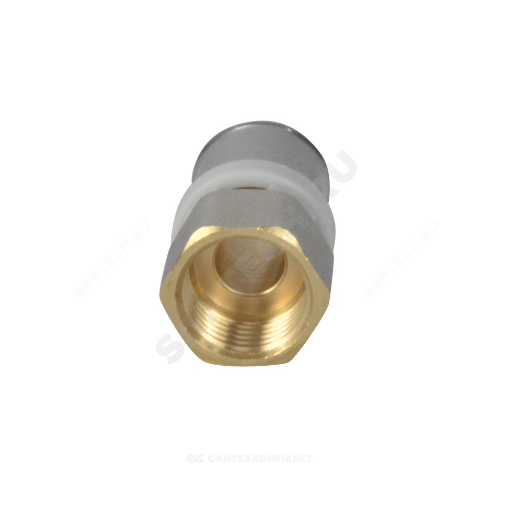 Муфта МП латунь никель пресс Дн 16х3/4" ВР ГОСТ 32415-2013 8002 Aquasfera 8002-02