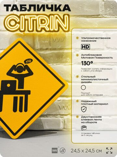 Табличка "Что-то пошло не так" шуточная прикольная табличка на дверь и стену, для офиса и дома, декоративный знак, 24,5х24,5 см, пластиковая, Айдентика Технолоджи