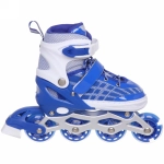 Коньки раздвижные, ледовые с роликовым блоком Ice Line Z4, синий-белый (pазмер 29-33)