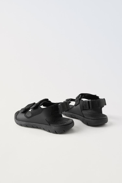 ZARA САНДАЛИИ ИЗ ВЫСОКОТЕХНОЛОГИЧНОЙ ТКАНИ, ЧЕРНЫЙ