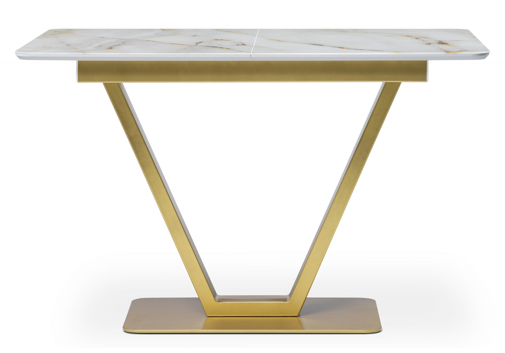 Стол стеклянный Woodville Бугун белый, золото