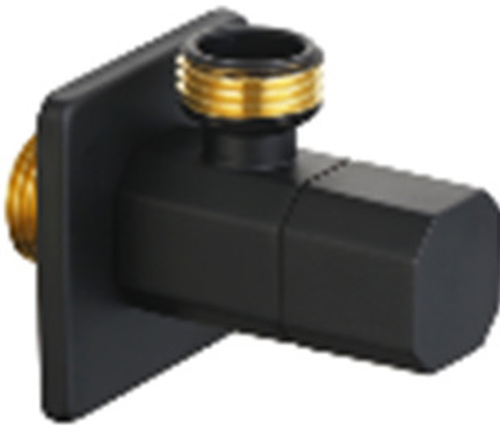 Кран угловой с отр. 1/2 х 1/2 ЧЕРНЫЙ (8-гран) ViEiR  (120/1шт)