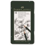 Карандаши чернографитные FABER-CASTELL, НАБОР 12 шт., "Castell 9000 Art Set", 2H-8B, металлическая коробка, 119065