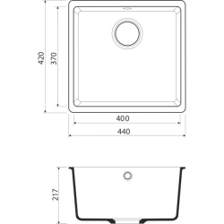 Кухонная мойка Omoikiri Kata-44-U-PA