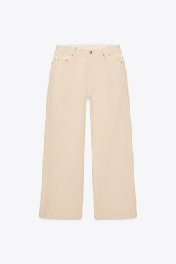 ZARA ДЖИНСЫ RELAXED FIT СО СРЕДНЕЙ ПОСАДКОЙ — LIMITED EDITION, ЭКРЮ