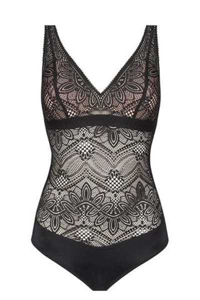 Боди Desire из эластичного кружевного полотна (Размер: XL) (Цвет: черный)