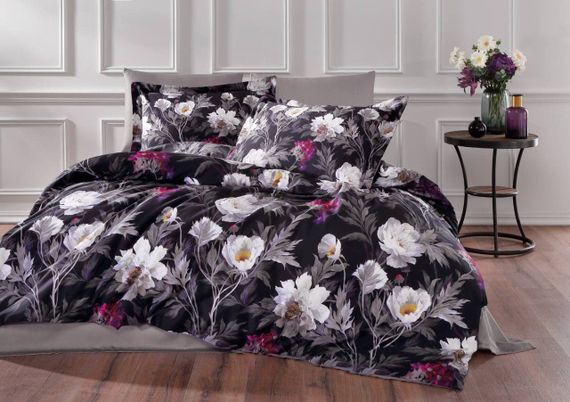 Постельное белье JET BLACK сатин делюкс TIVOLYO HOME Турция