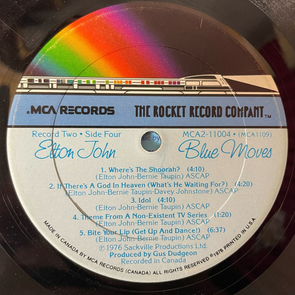 Винтажная виниловая пластинка LP Elton John Blue Moves (USA 1976)