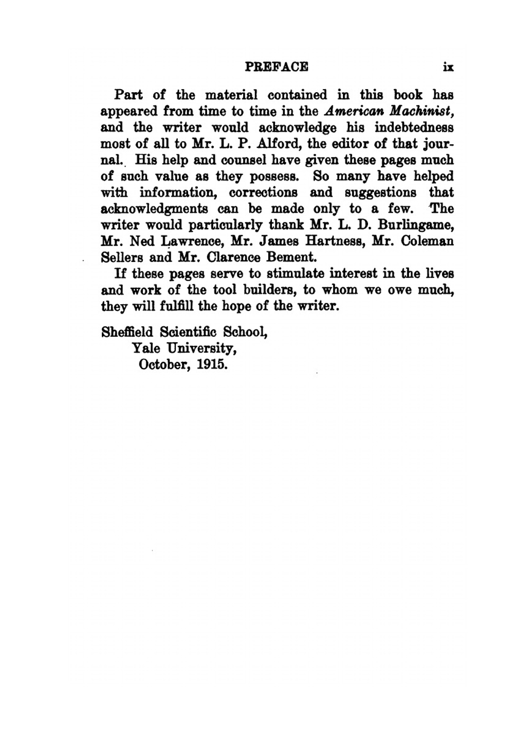 English and American Tool Builders | J.W. Roe