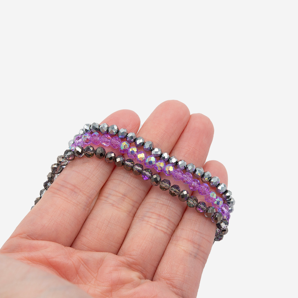 Хрустальные бусины "Марказит", оттенок "Metallic", 4,3*3,5мм, рондель