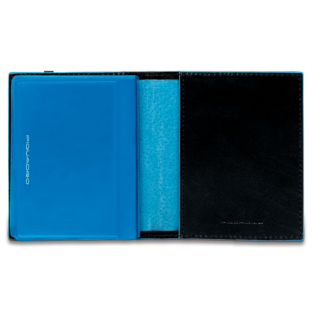 Чехол для кредитных/визитных карт Piquadro Blue Square, черный, 8,8x10,5x1,2 см