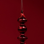 Украшение подвесное Сосулька (стекло), Н27х3,5х3,5см, красный