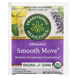 Traditional Medicinals, Organic Smooth Move®, оригинальный вкус с сенной, без кофеина, 16 упакованных чайных пакетиков, 32 г (1,13 унции)