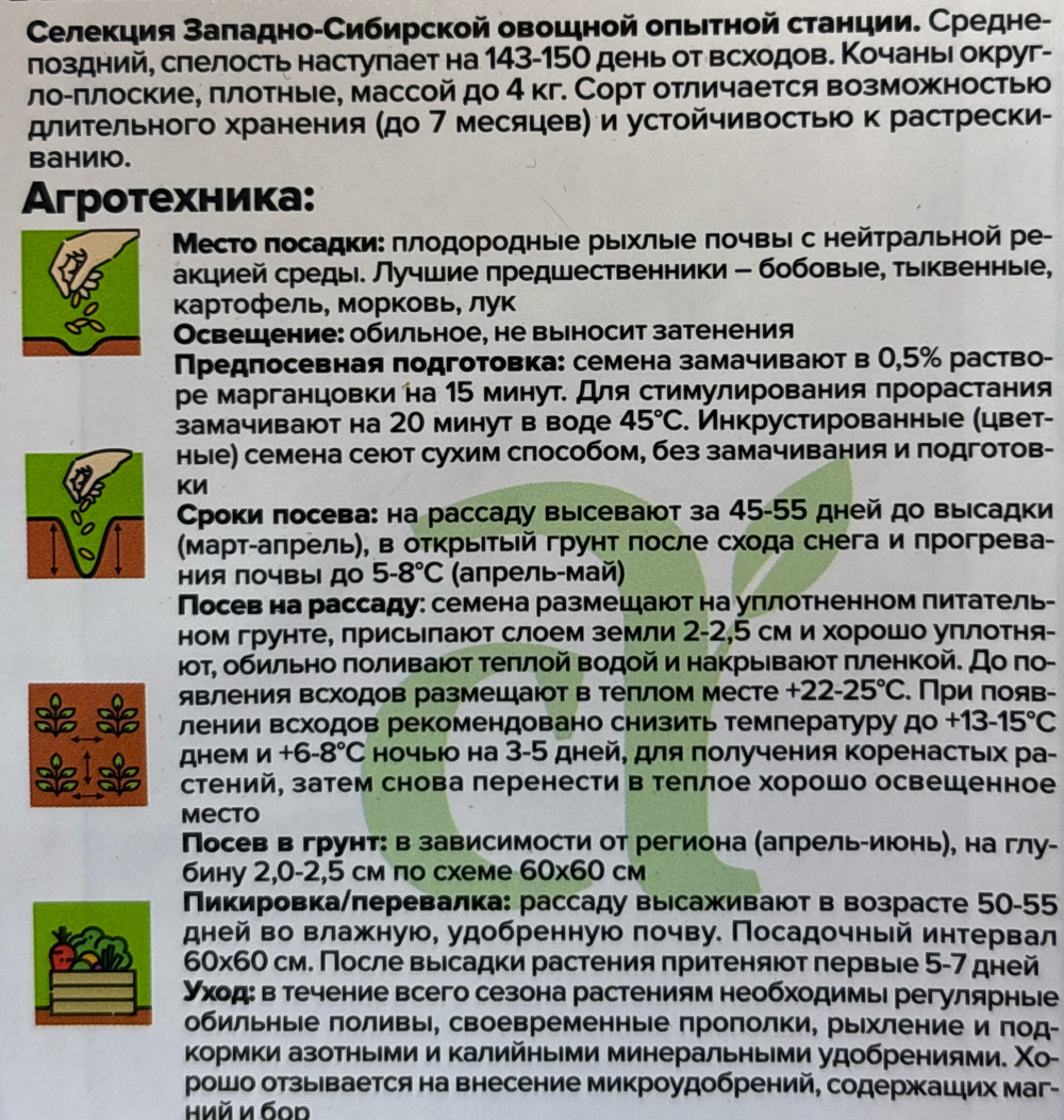 Капуста Вьюга 0,3 г СП СМК-57