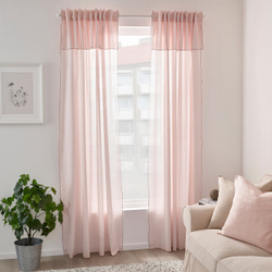 IKEA MOALISA  (ИКЕА МОАЛИСА)  -  Штора, 2 шт, на ленте/розовый, 145x300 см
