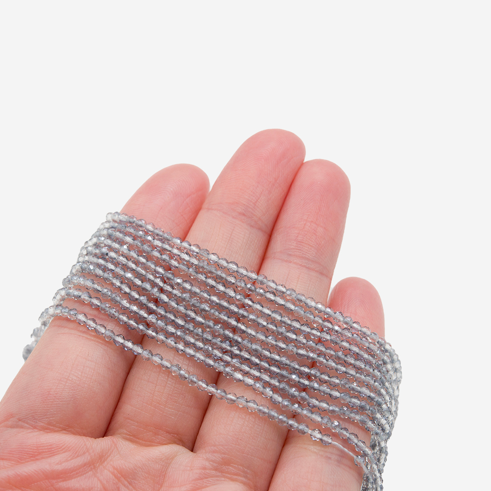 Серебристая шпинель синтетическая с покрытием, 2мм, шар, микроогранка