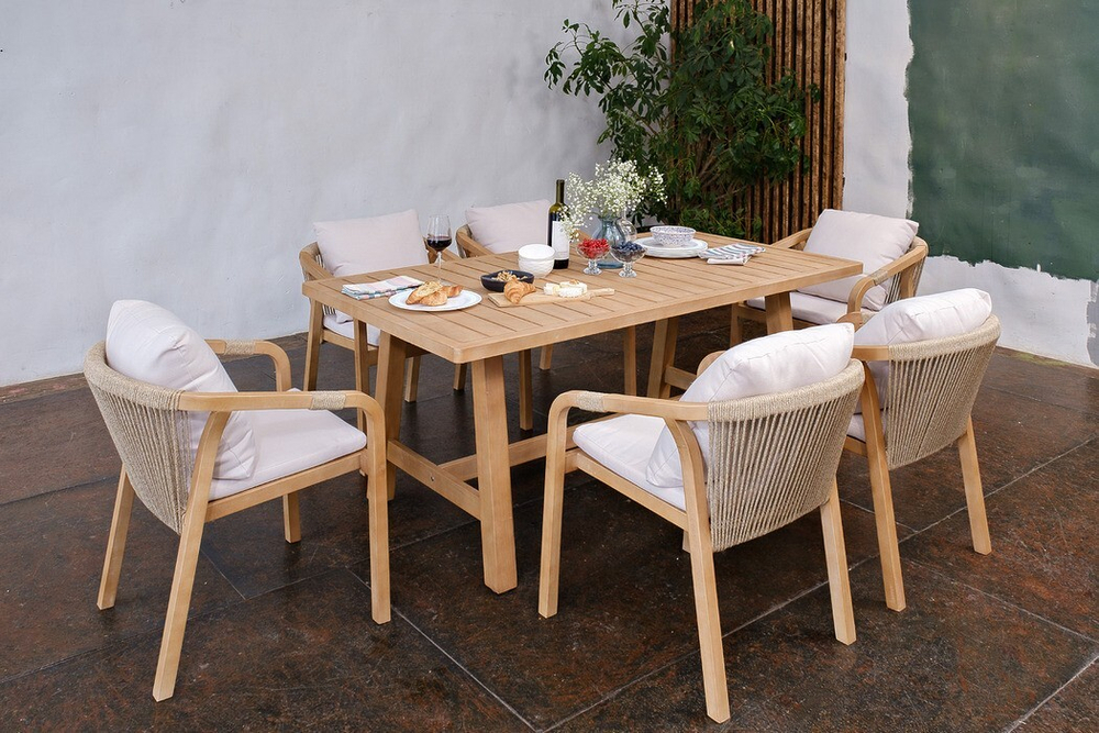 Обеденная группа из акации RIMINI M со столом 170 см