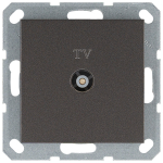 Розетка TV Φ9.5mm проходная с накладкой, цвет Мокко
