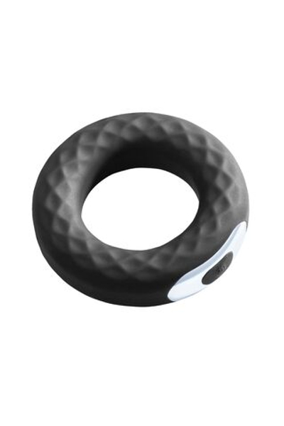 Черное эрекционное виброкольцо Vibro Spanning (Цвет: черный)