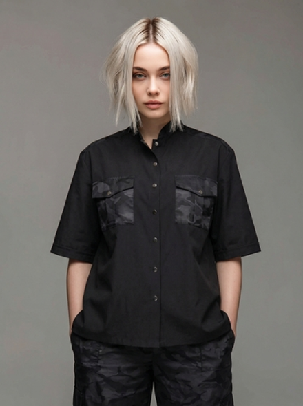 Рубашка для парикмахера Виктория с накладными карманами