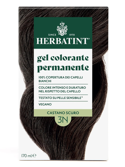 3N ТЕМНЫЙ КАШТАН - гель-краска для волос HERBATINT, 170 мл / из Европы /