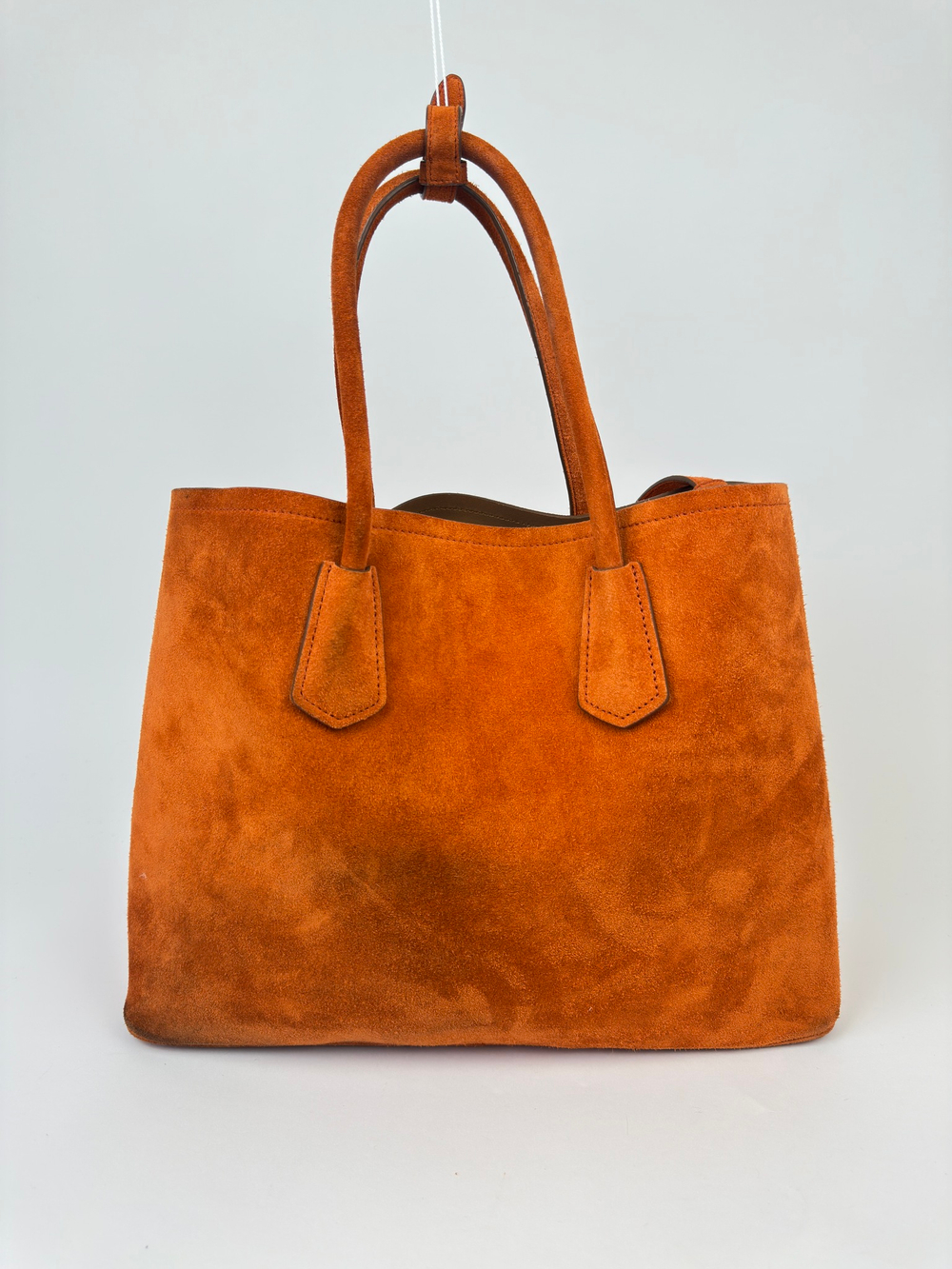 Сумка Prada Orange Suede Medium Double Handle Tote