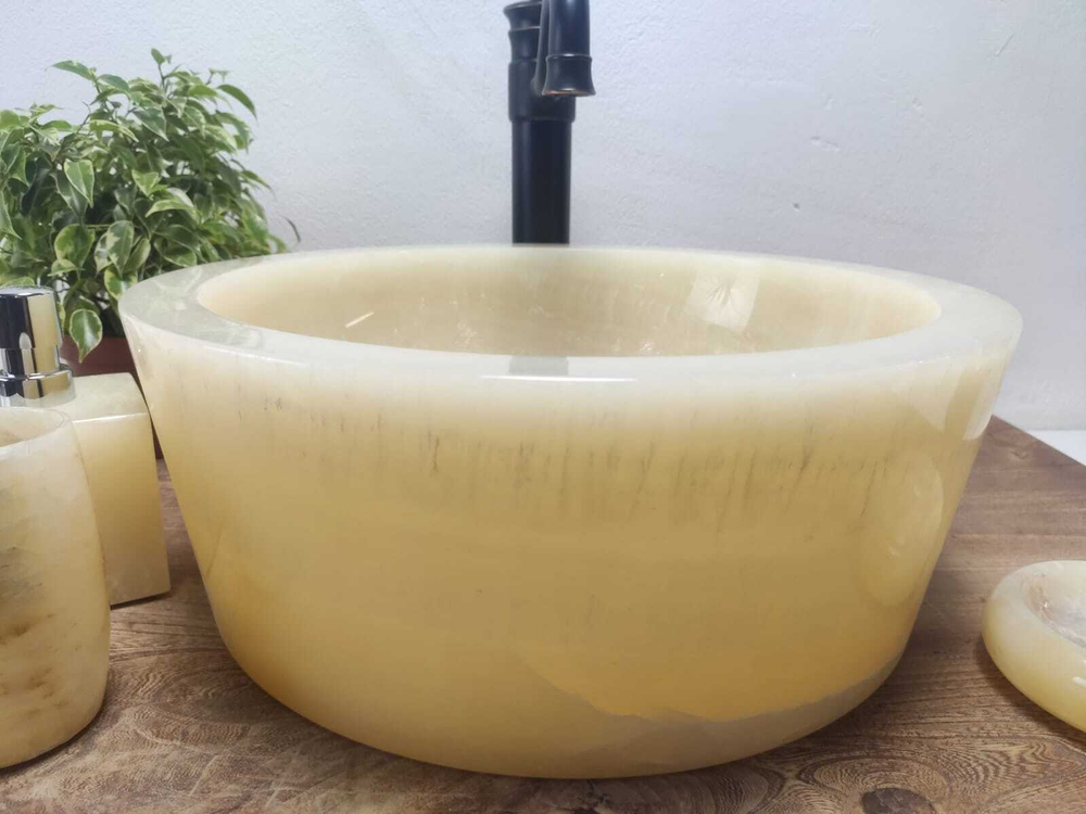 Раковина из оникса Drum Yellow Small DO-61069 40*40*15