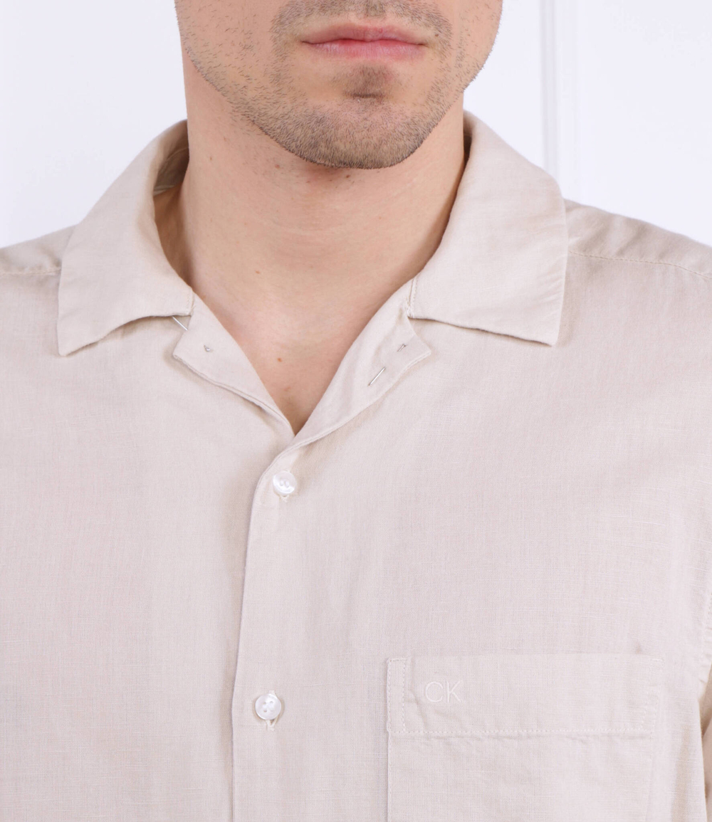 Льняная рубашка CUBAN Calvin Klein - экрю(K10K109521)