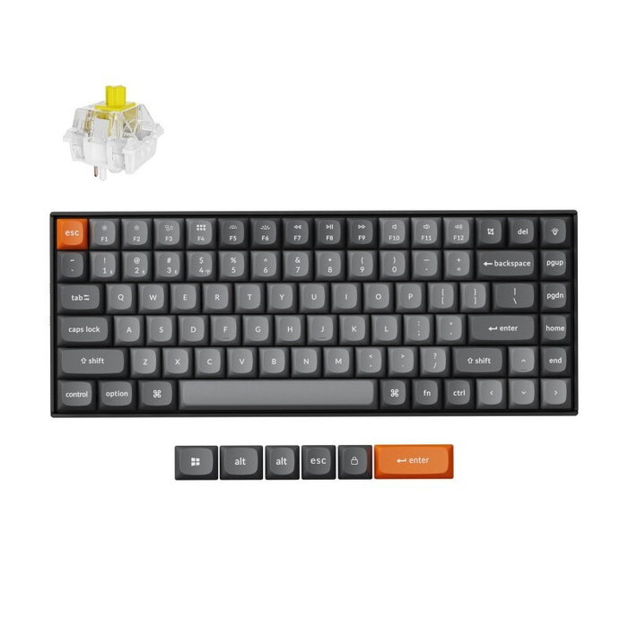 Беспроводная механическая клавиатура QMK Keychron K2 Max, 84 клавиши, White Led подсветка, Hot-swap, Keychron Banana Switch (K2M-G4-RU)