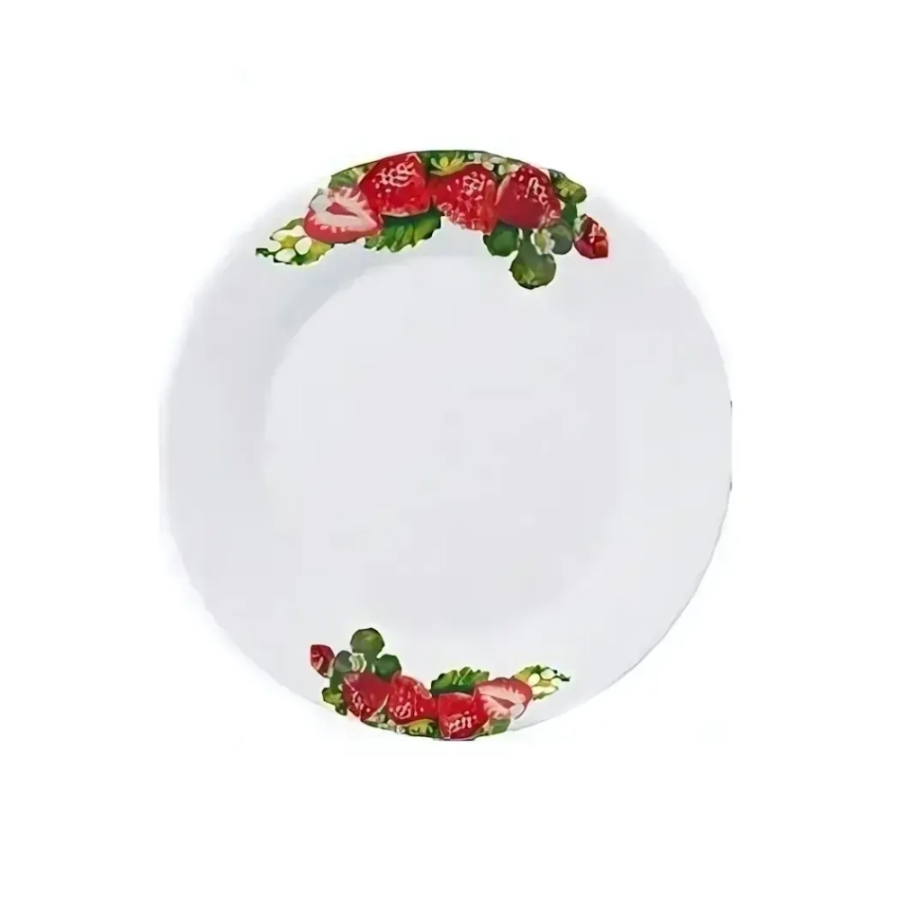 Тарелка фарфоровая обеденная 20см «Клубника»