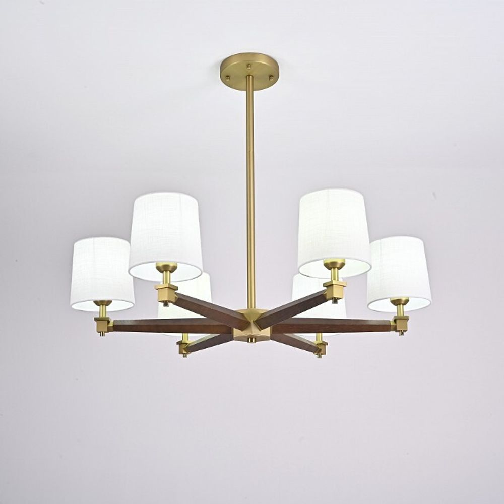 Люстра на штанге Imperiumloft Jorgenson White/Dark wood STAVRA01