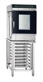 11000018858 Абат Пароконвектомат ПКА 6-2/3П-01 верхняя панель управления (парогенератор, 6хGN-2/3, память на 110 программ приготовления, термощуп, регулировка влажности, автоматическая мойка, ручной душ в комплекте, вся нерж, без г/емкостей) черный дизайн, реверс, 230 В