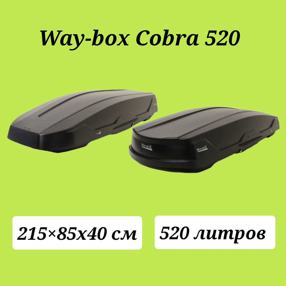 Автобокс Way box Cobra 520 черный. Размер 215*85*40 см.