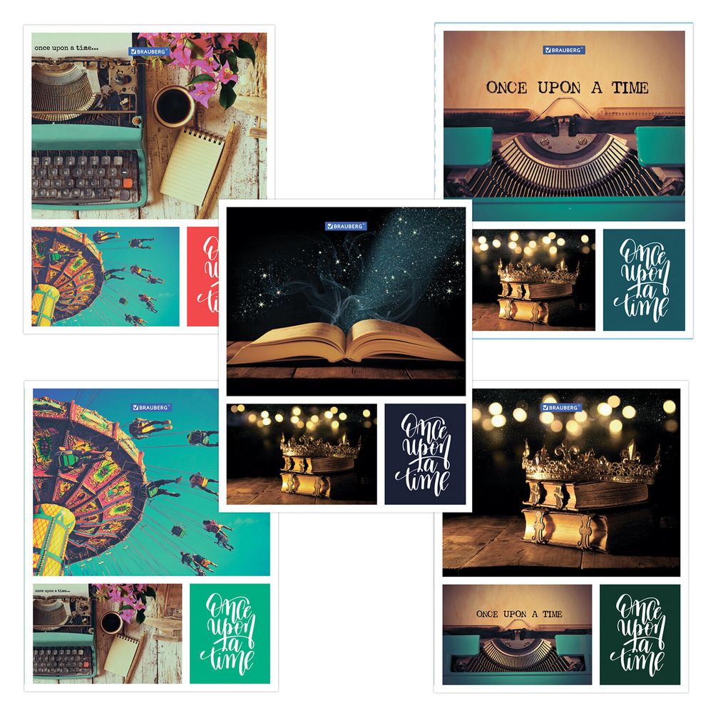 Тетрадь А5, 48 л., BRAUBERG ЭКО, линия, обложка картон, ВИНТАЖ, 403030, 5шт