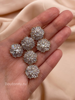 Пуговицы золото стразы в форме цветка
