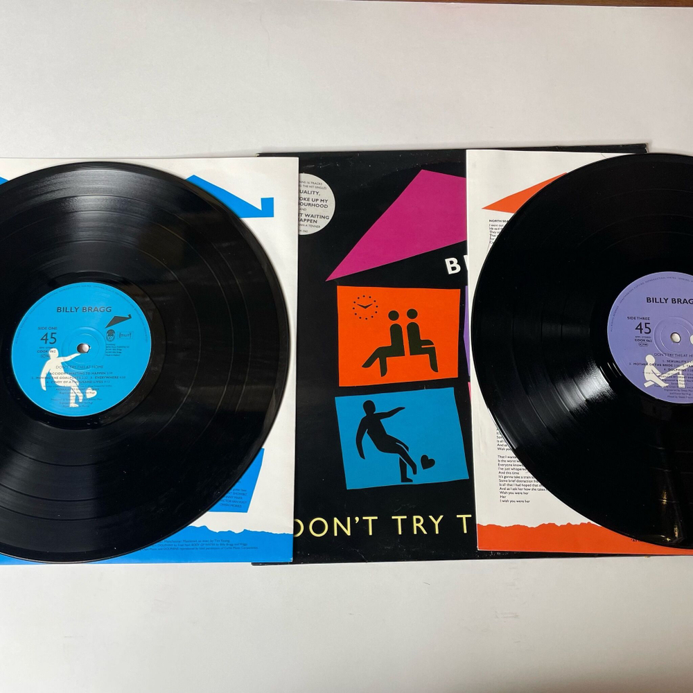 Винтажная виниловая пластинка LP Billy Bragg Don't Try This At Home (UK 1993) 45 RPM