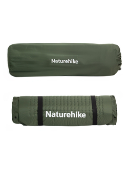 Коврик надувной односпальный Naturehike D04, с чехлом и подушкой, хаки (CNK2450WS020)