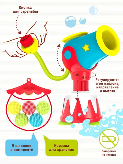 Игрушка Yookidoo Водяная пушка с шариками
