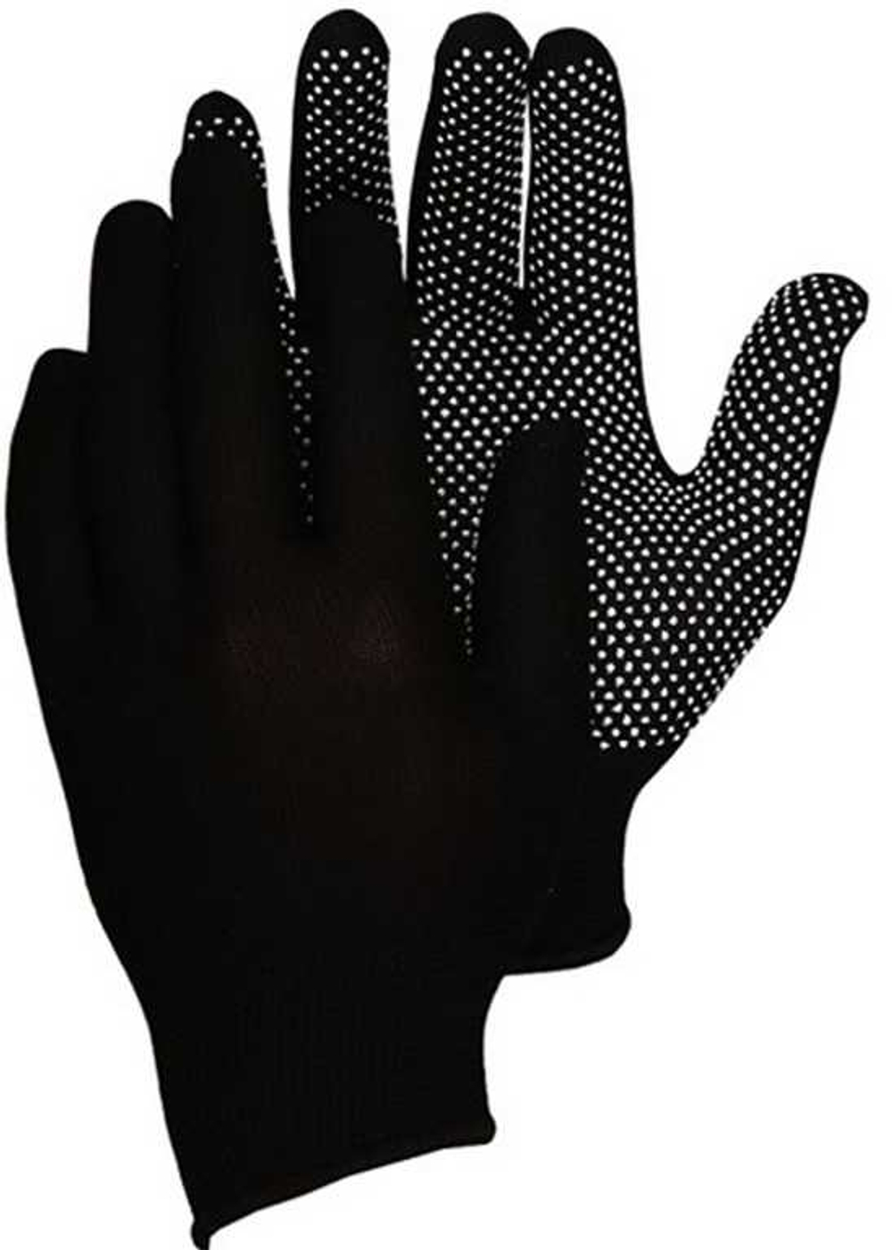 Перчатки нейлоновые с ПВХ точка Белые (10шт/уп)(100шт/меш)