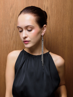 Моносерьга "Threads black drop"