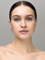 Серьги "Amour" silver с розовым кварцем