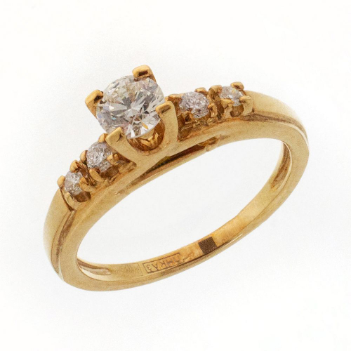 Кольцо из жёлтого золота 585 пробы с бриллиантами