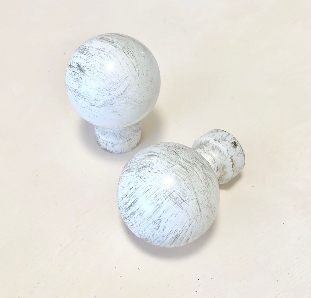 Карниз кованый для штор Ост Шар d 25/16 двухрядный, цвет белое золото